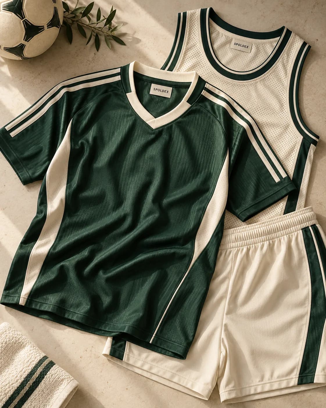 Green and cream custom uniform design concept